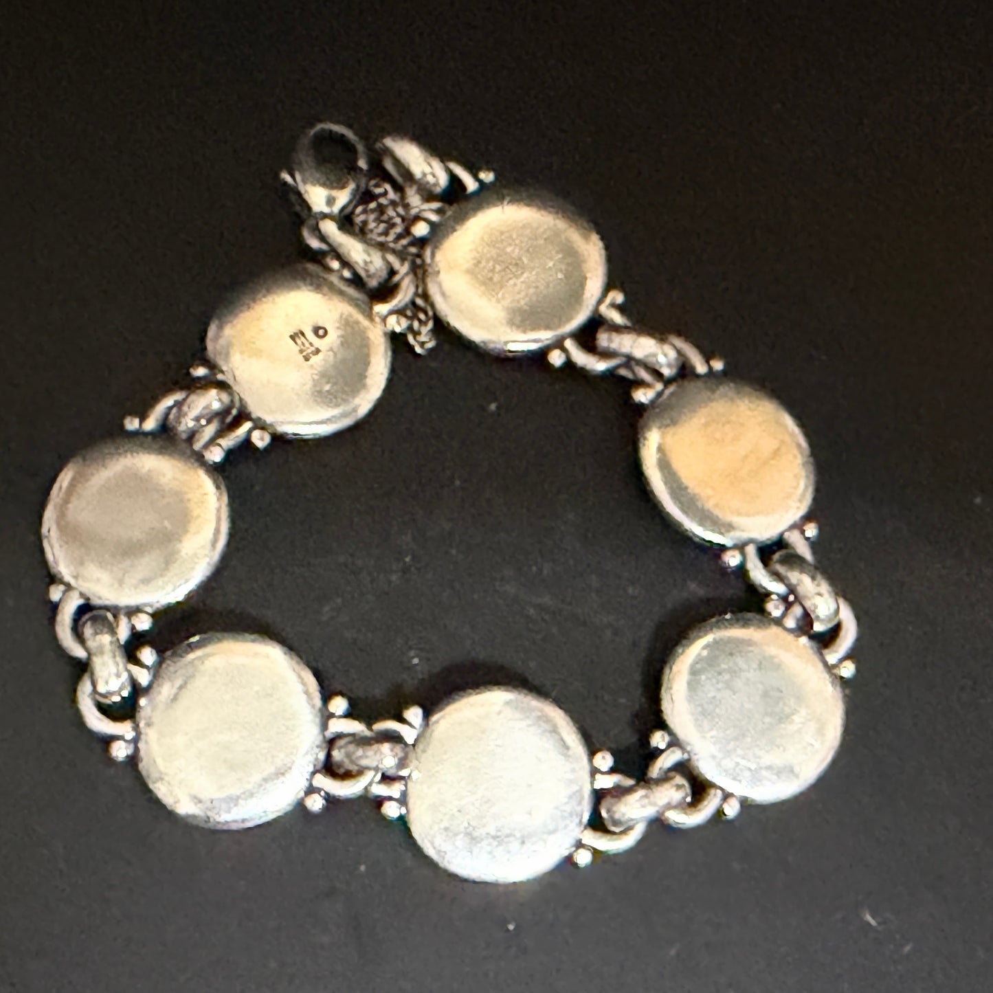 James Avery Heavy Sterling Faith Symbol Bracelet 8 Inch Wide Medallions JR1295