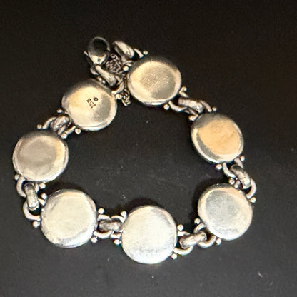 James Avery Heavy Sterling Faith Symbol Bracelet 8 Inch Wide Medallions JR1295
