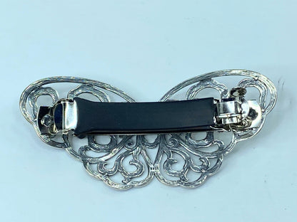 Sterling Silver 925 Butterfly Enamel Hair Claw Women's Hair Clip 2 3/4" SS84