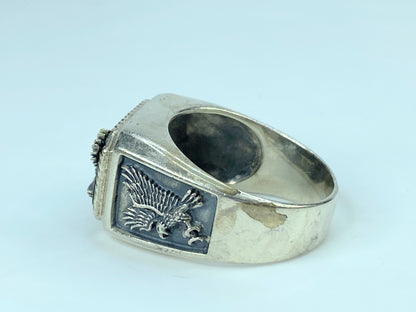 Sterling 925 Bradford Exchange Diamond "Ruler Of The Skie" Biker ring s12 JR795