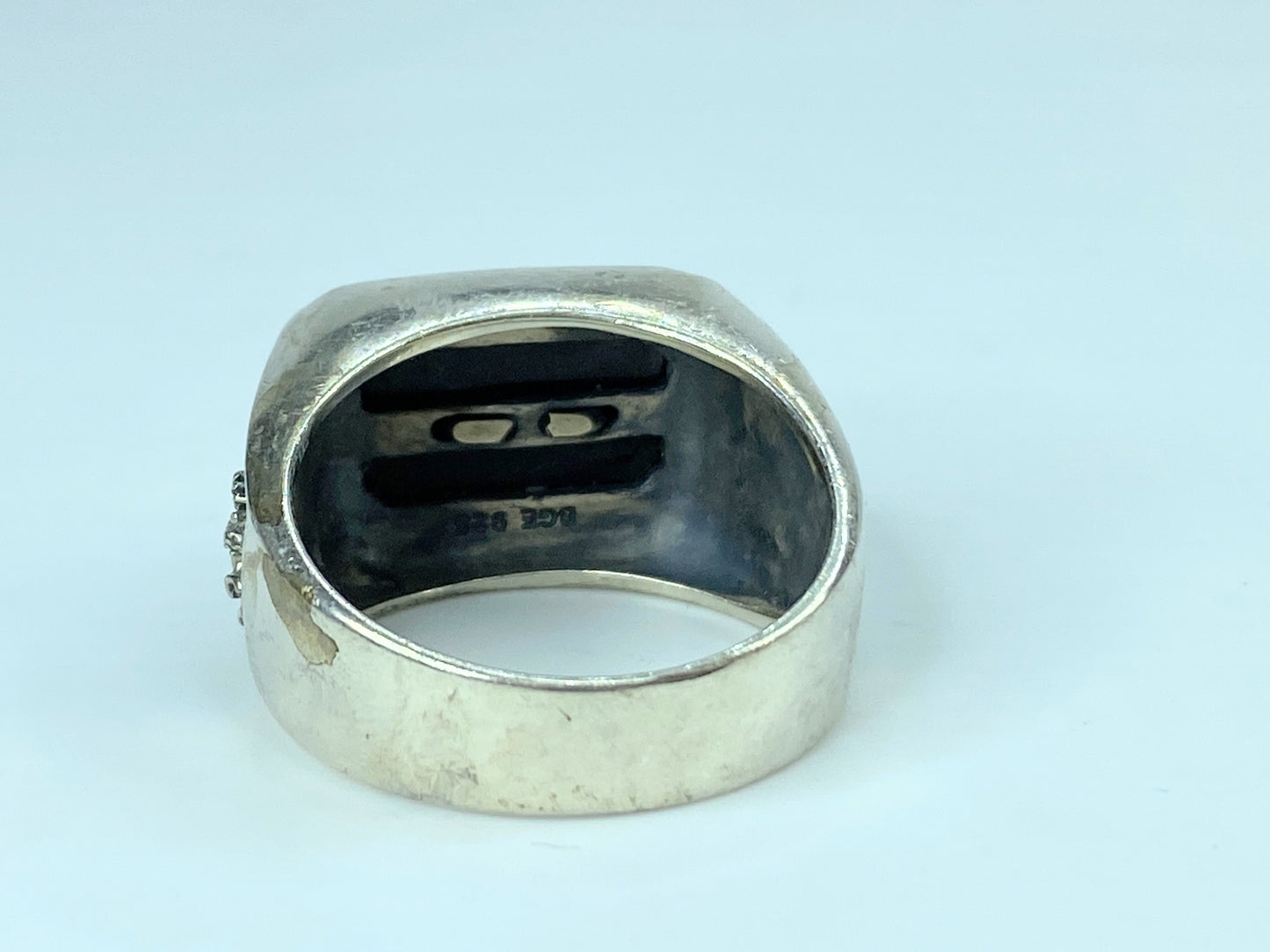 Sterling 925 Bradford Exchange Diamond "Ruler Of The Skie" Biker ring s12 JR795