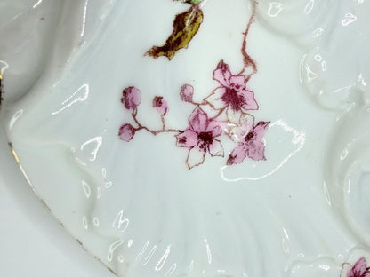 Antique Limoges Floral Oyster Plate Molded White Ground 7.5 Inch mint A796