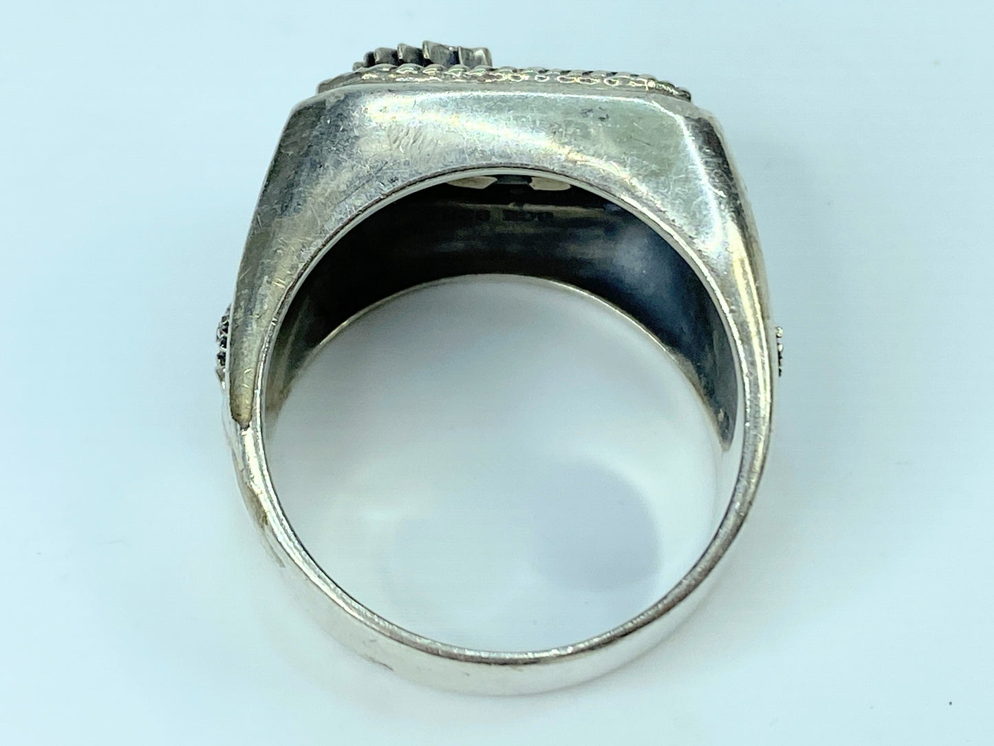 Sterling 925 Bradford Exchange Diamond "Ruler Of The Skie" Biker ring s12 JR795