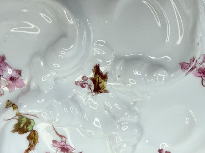 Antique Limoges Floral Oyster Plate Molded White Ground 7.5 Inch mint A796