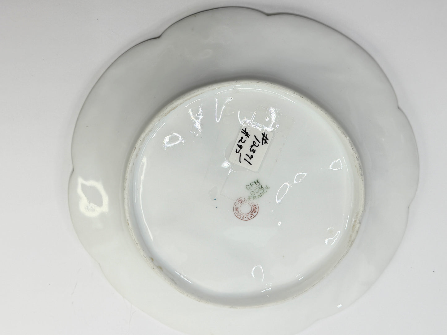 Antique Limoges Floral Oyster Plate Molded White Ground 7.5 Inch mint A796