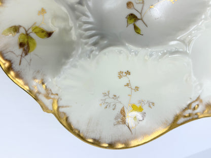 Antique Limoges France Porcelain Plate Hand Painted Floral Gold Rim 7.75” A797