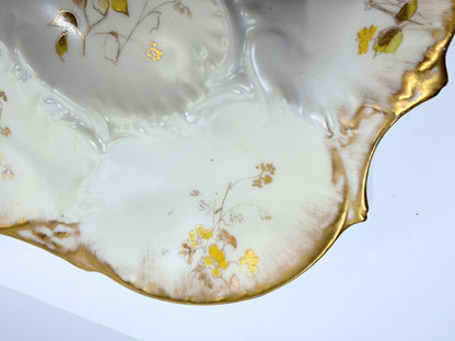 Antique Limoges France Porcelain Plate Hand Painted Floral Gold Rim 7.75” A797