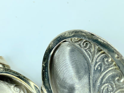 English Sterling silver 925 Scroll Oval locket 1 7/8" 12g JR796