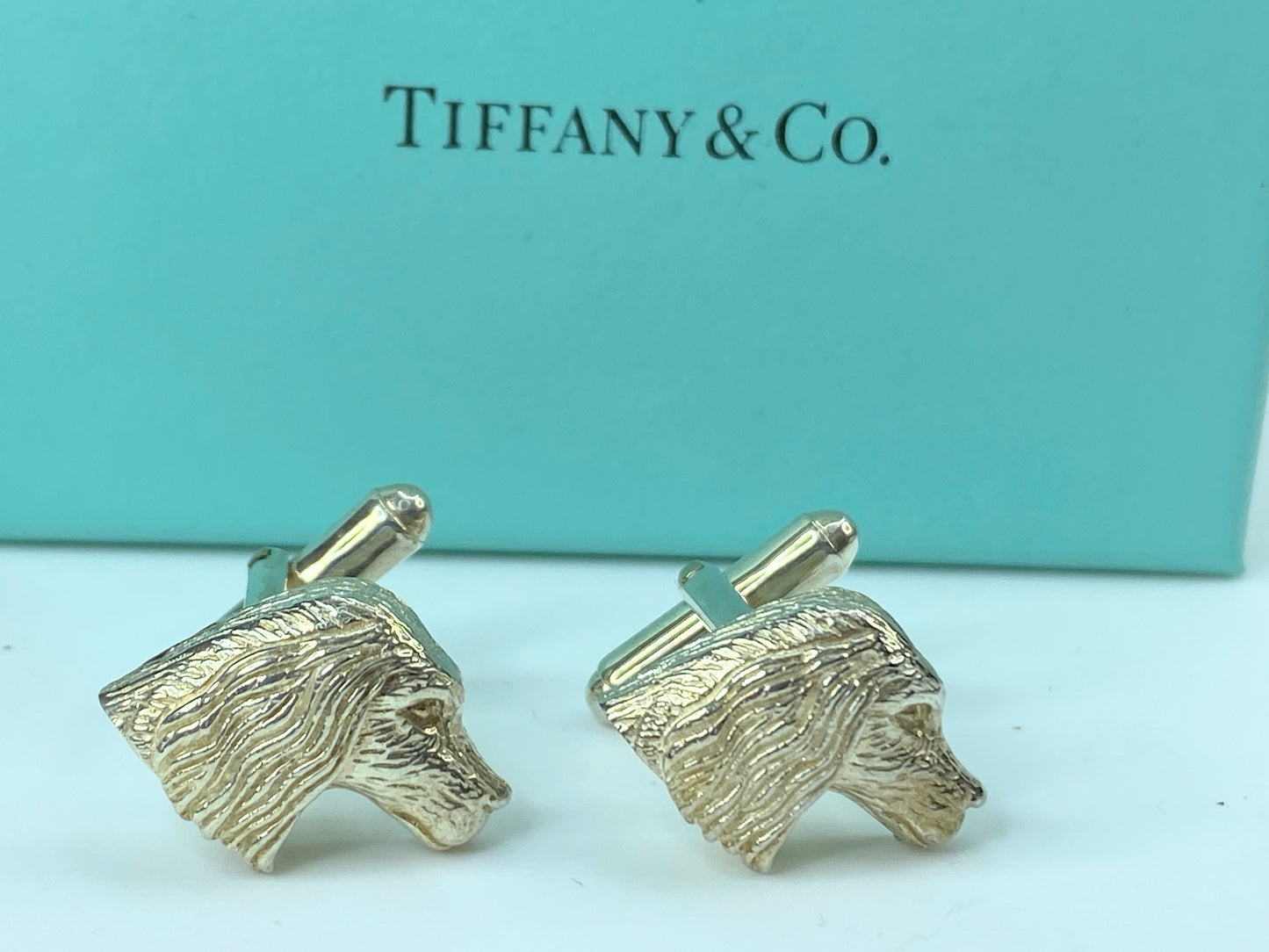 Tiffany & Co. Cufflinks Dog Rare sterling 925 Men’s accessory w/box 8.9g JR799