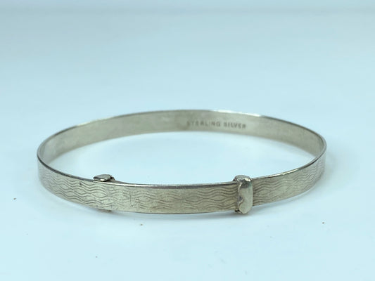 Sterling Silver 925 Hallmark English Christening Bracelet c1930 6.2g 5.5" JR803
