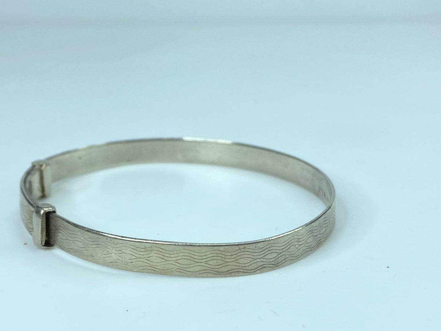 Sterling Silver 925 Hallmark English Christening Bracelet c1930 6.2g 5.5" JR803