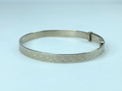 Sterling Silver 925 Hallmark English Christening Bracelet c1930 6.2g 5.5" JR803
