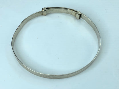 Sterling Silver 925 Hallmark English Christening Bracelet c1930 6.2g 5.5" JR803