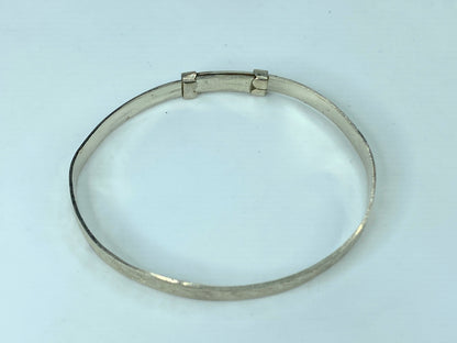 c1930's Sterling Silver 4.4mm Floral expandable children bangle 5.5" 5.1g JR814