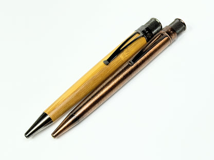 Vintage Retro 51 Tornado Bamboo Panda & Lincoln Copper Rollerball Pen Set SS419