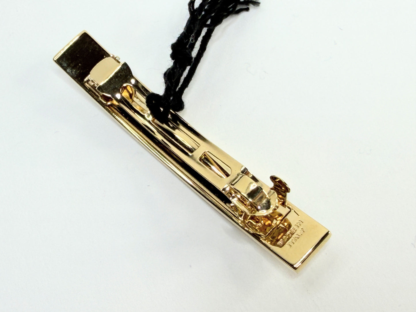 Authentic Miu Miu Enamel Gold Tone Curved Barrette Hair Clip Made Italy GS730