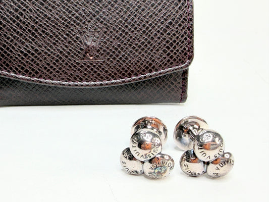 Louis Vuitton Bouton de Manchette Motif Bouquet silver Crew M30566 w/pouch GS731