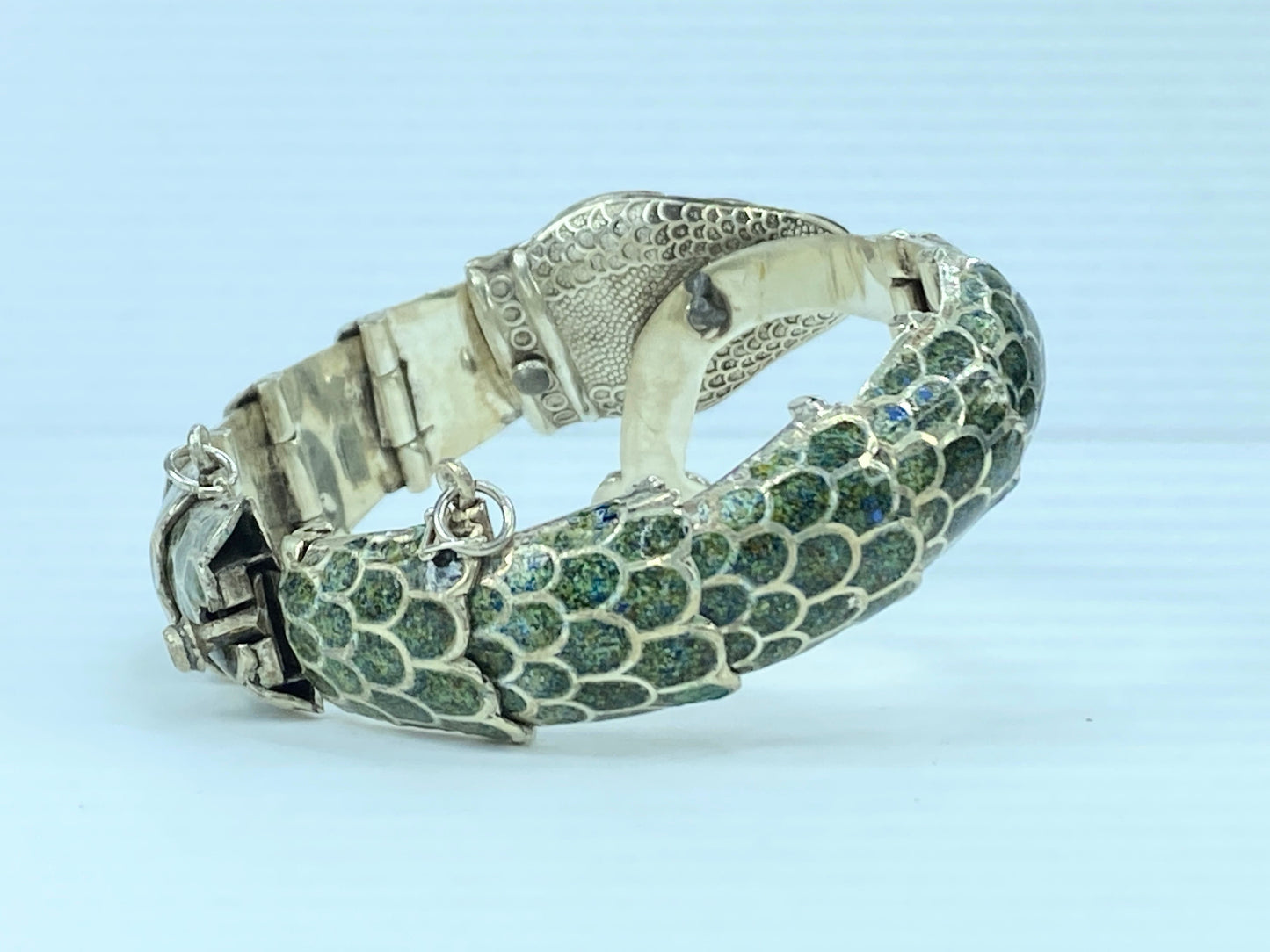 Margot De Taxco Enamel Sterling Silver Snake Bracelet JR8991