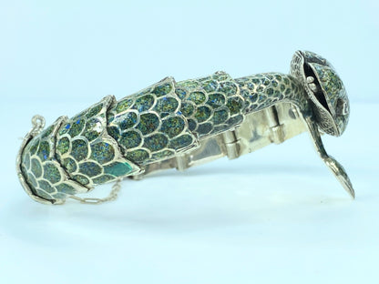 Margot De Taxco Enamel Sterling Silver Snake Bracelet JR8991