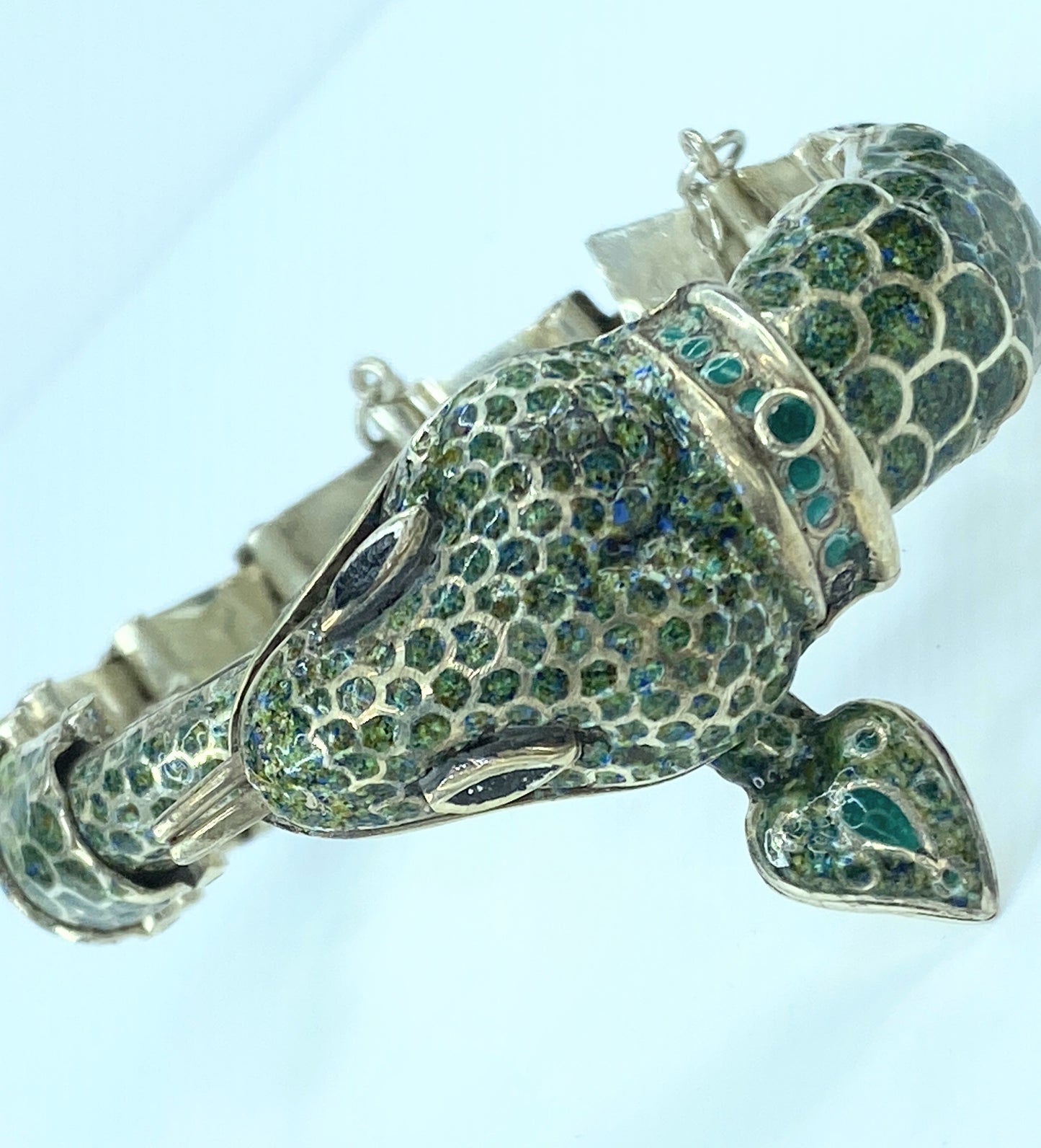 Margot De Taxco Enamel Sterling Silver Snake Bracelet JR8991