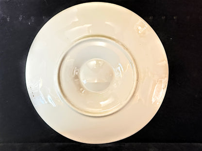 Antique French Majolica Oyster Plate Green Basketweave 9.5" Mint A1188