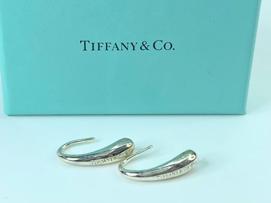 Tiffany & Co. Sterling Silver Elsa Peretti TearDrop Earrings 1.0" 7.4g JR810