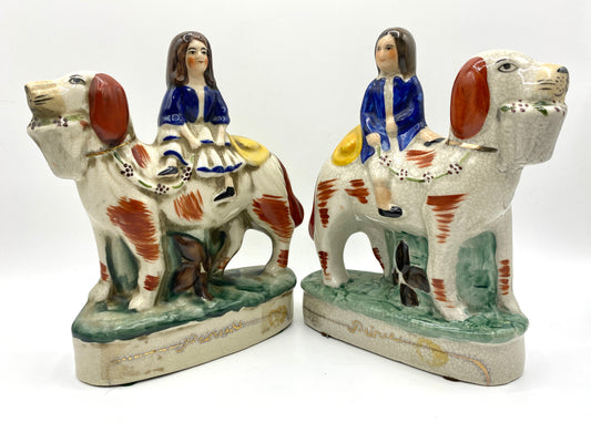 Pair of Noble English Staffordshire Prince Princess Giant Spaniel Coat