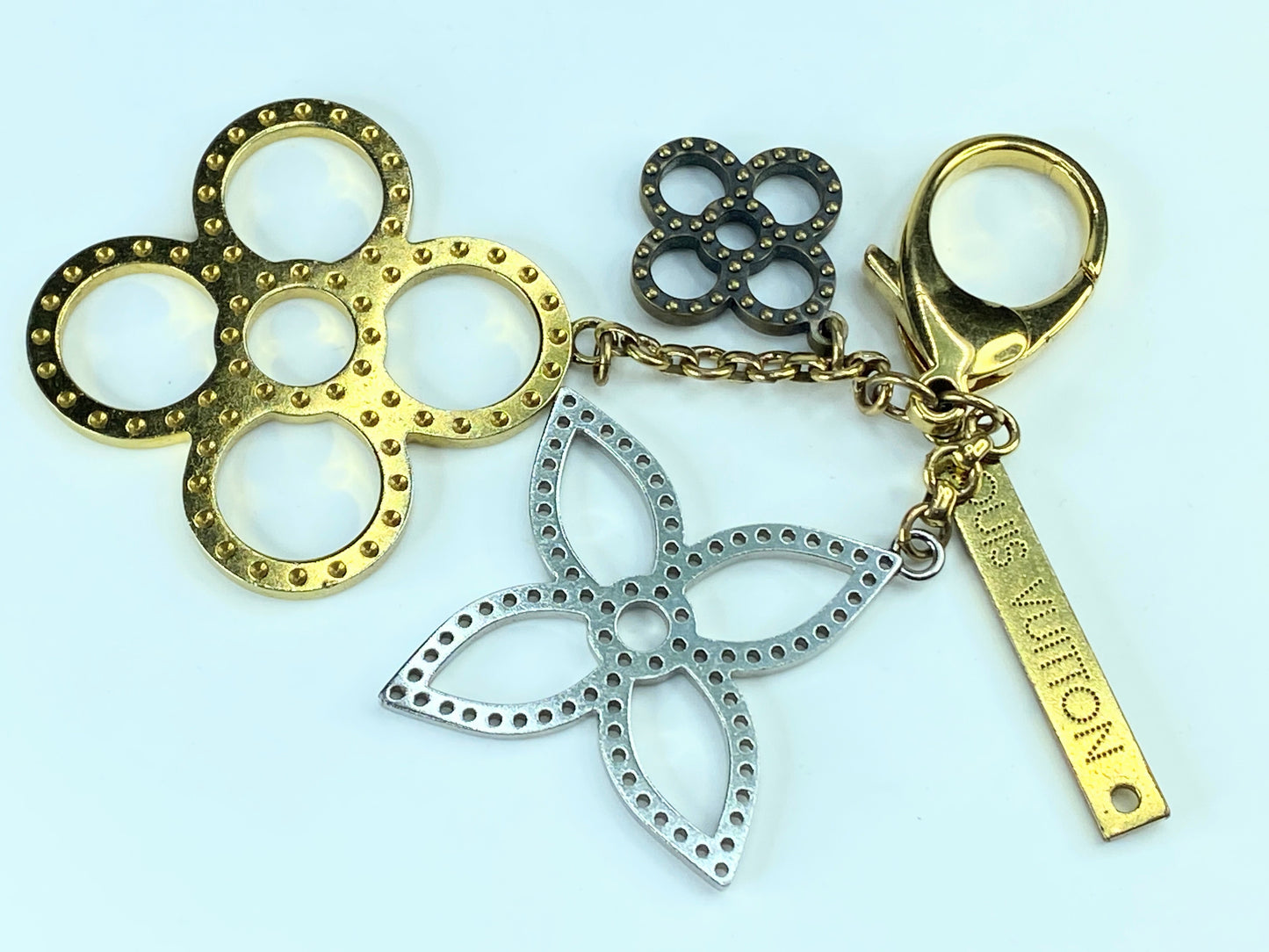 LOUIS VUITTON Bijoux Sac Tabage Bag Charm Gold Silver Tone in box GS330