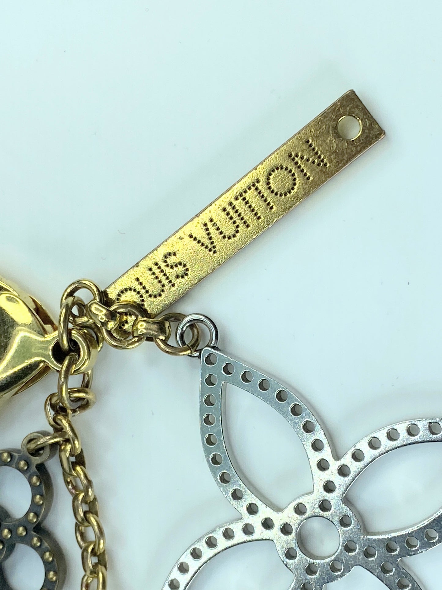 LOUIS VUITTON Bijoux Sac Tabage Bag Charm Gold Silver Tone in box GS330