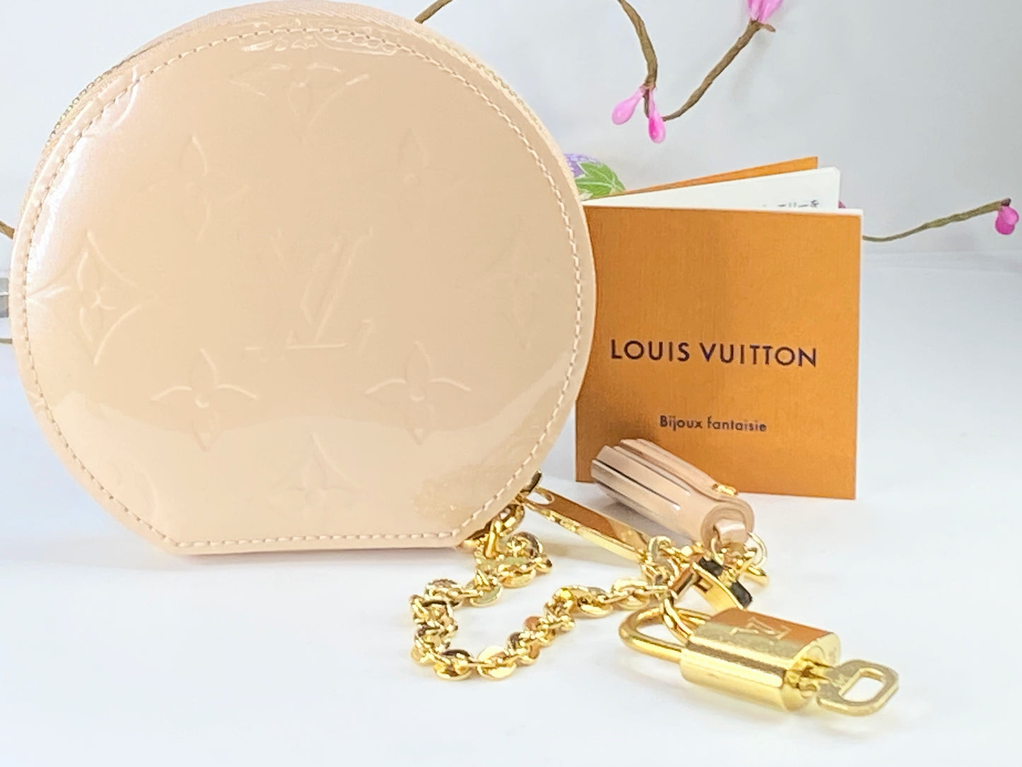 Louis Vuitton Vernis Chapeau Coin Purse Rose Florentin with lock GS331