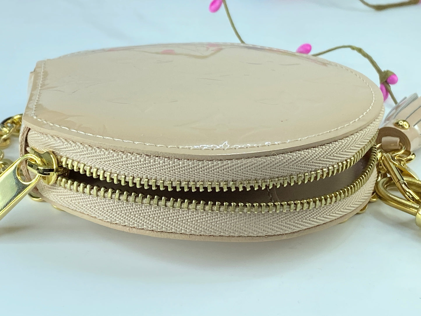 Louis Vuitton Vernis Chapeau Coin Purse Rose Florentin with lock GS331
