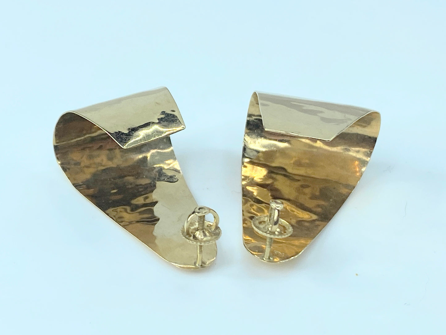 14K yellow gold high Gross Art Modern earrings 8.4g JR9264