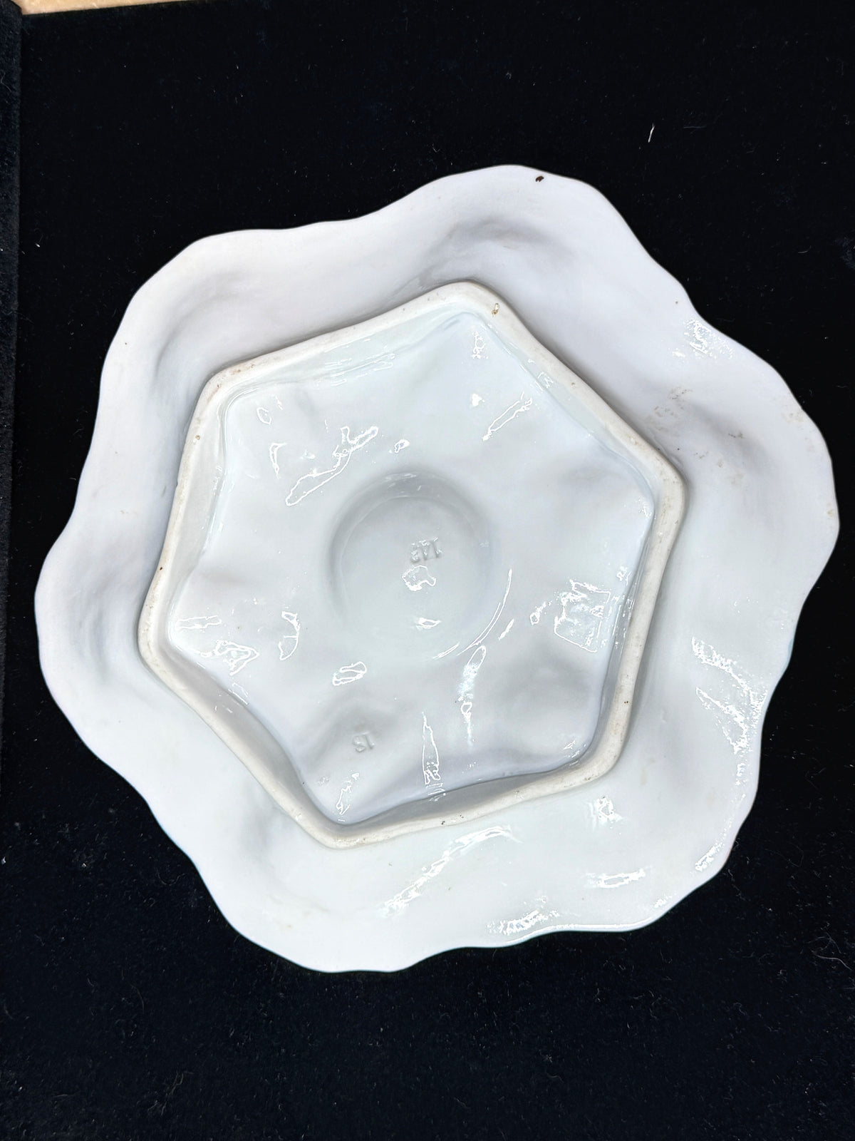 Nineteenth Century Continental Pink and Mint Majolica Oyster Dish 9.5" A1227