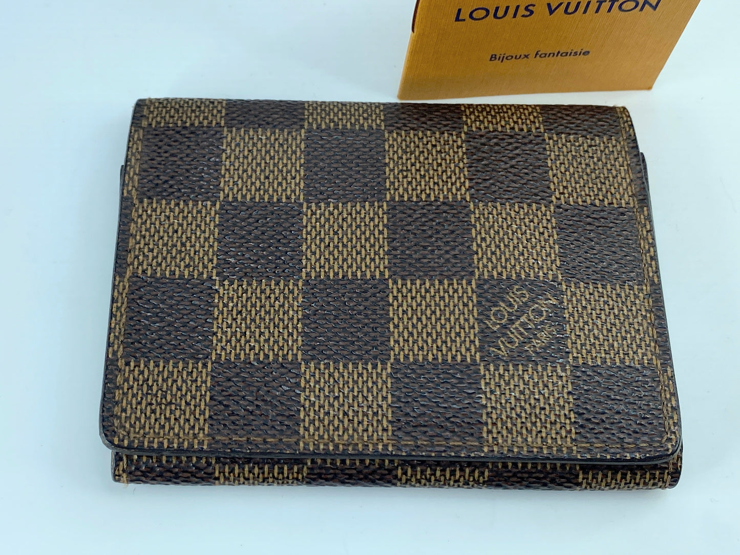 Louis Vuitton Enveloppe Carte de visite Brown card holder France Authentic GS333