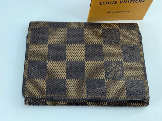 Louis Vuitton Enveloppe Carte de visite Brown card holder France Authentic GS333