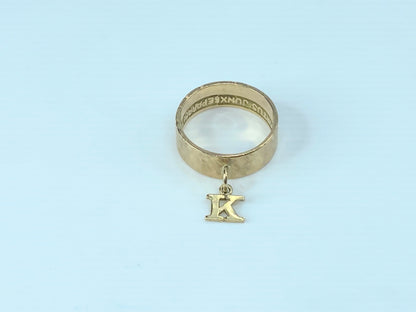 14K Gold Masonic Scottish Rite Band with dangle "K" personalize ring JR9116