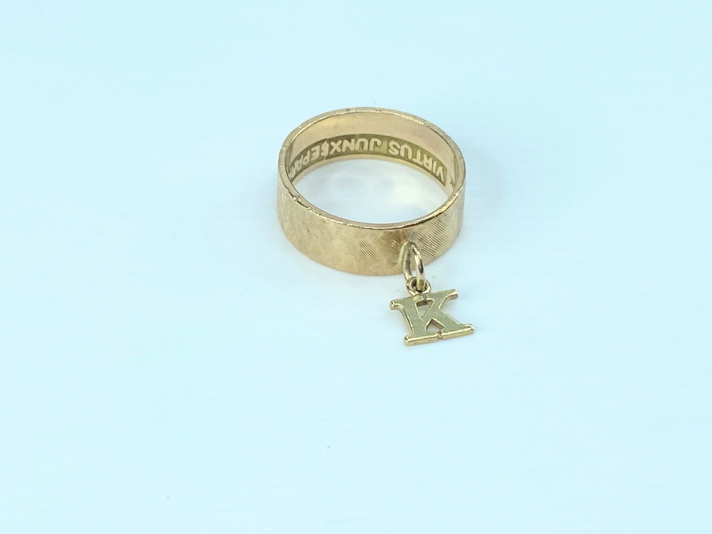 14K Gold Masonic Scottish Rite Band with dangle "K" personalize ring JR9116