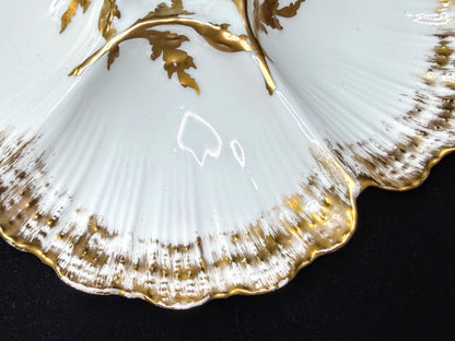 Antique T&V Limoges Oyster Plate Gilman Collamore Gold Gilt 5 Wells A1229