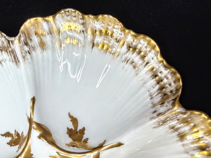 Antique T&V Limoges Oyster Plate Gilman Collamore Gold Gilt 5 Wells A1229