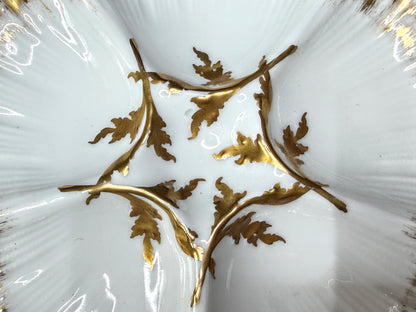 Antique T&V Limoges Oyster Plate Gilman Collamore Gold Gilt 5 Wells A1229