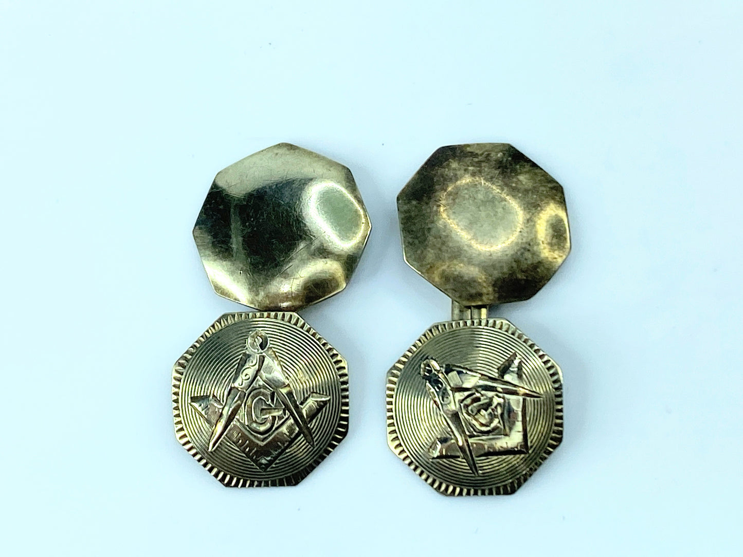 Mid century 10K yellow gold "Masonic/Freemason" Cufflinks JR9118