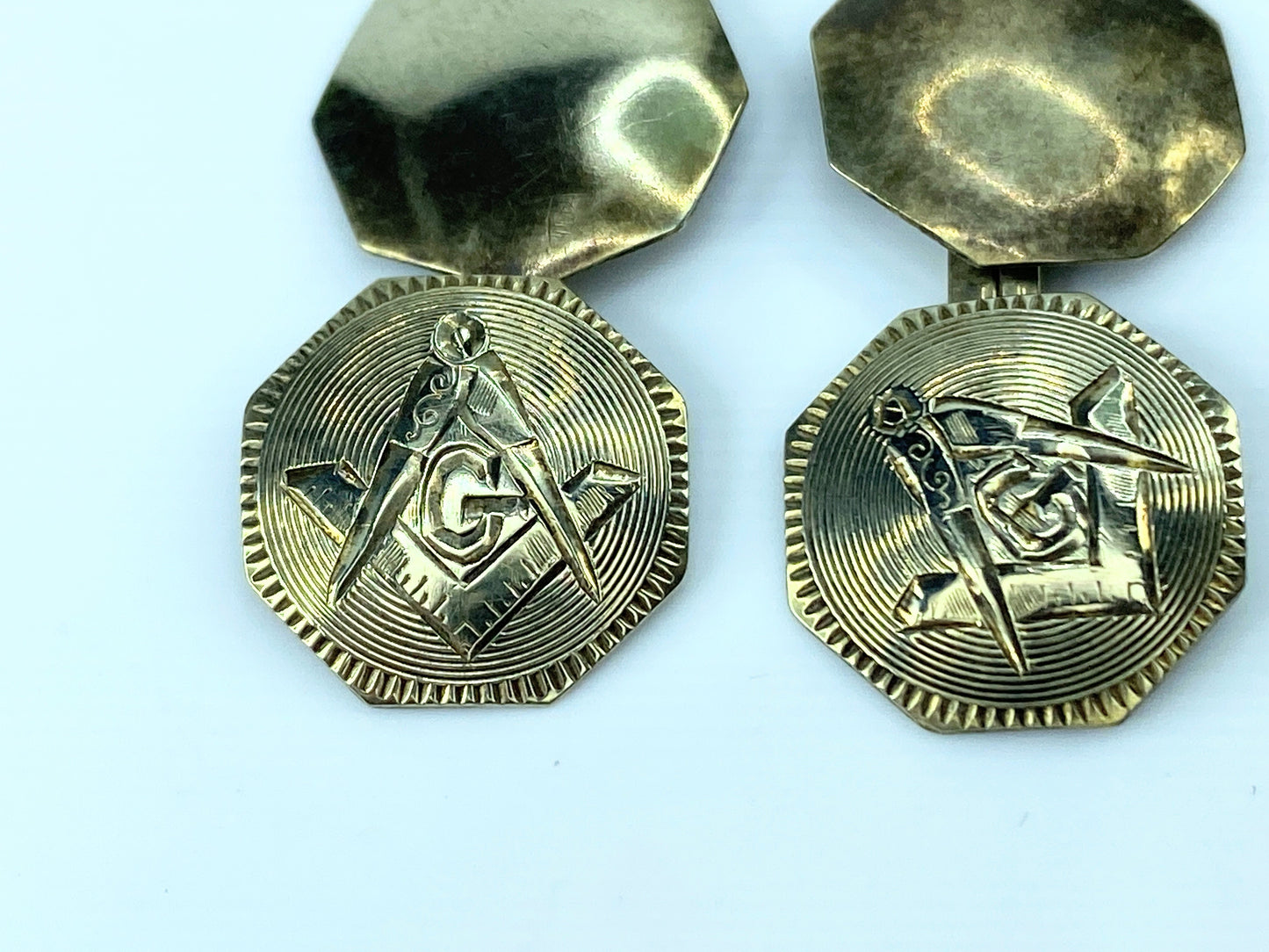 Mid century 10K yellow gold "Masonic/Freemason" Cufflinks JR9118