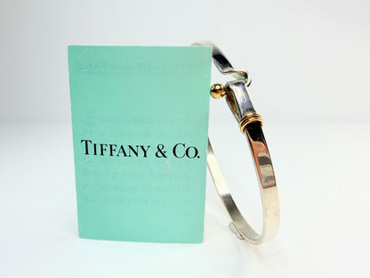 Vintage Tiffany & Co Sterling Silver eye-Hook bracelet with 18K Gold Ball JR1305