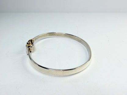 Vintage Tiffany & Co Sterling Silver eye-Hook bracelet with 18K Gold Ball JR1305