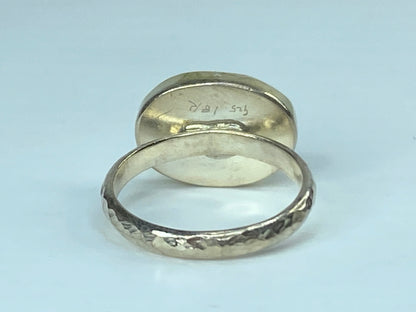 Topaz ring, lemon Topaz oval bicolor sterling Silver hammer shank s6 3.5g JR782