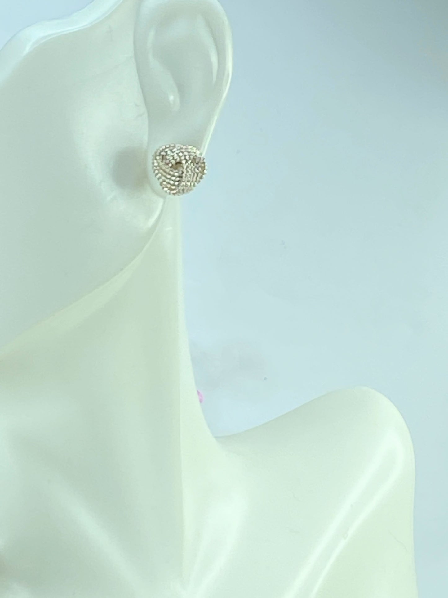 Tiffany & Co. Twist Knot Sterling Silver post Earrings with pouch JR759