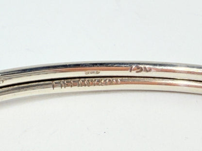 Rare Tiffany & Co Sterling Silver & 18k Double Hook & Eye Bangle Bracelet JR1308