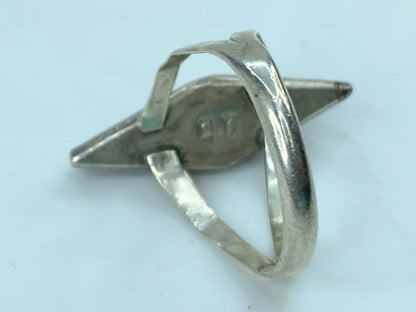 Signed DLY Sterling Silver and Denim Lapis ring 2.9g s6.75 JR760