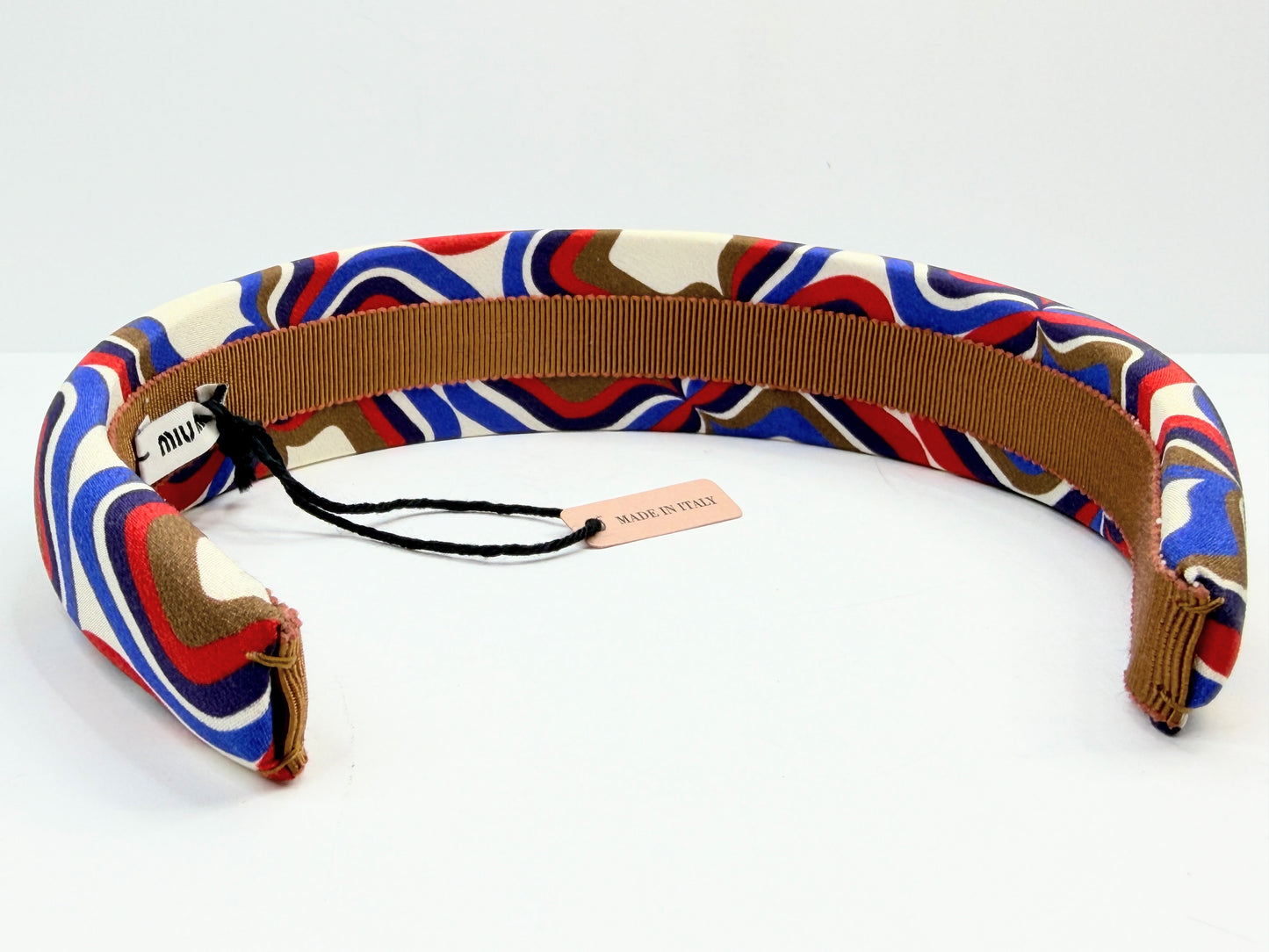 Miu Miu Printed Padded Headband with Box & Authenticity Card GS739