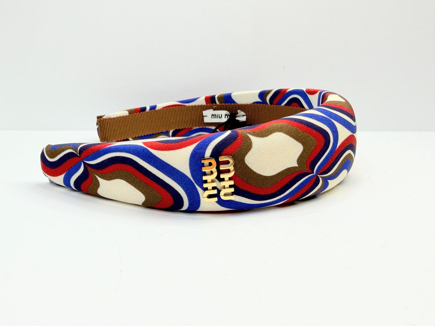 Miu Miu Printed Padded Headband with Box & Authenticity Card GS739